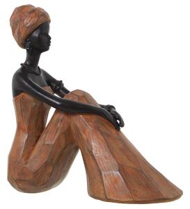 Decorative Figure Alexandra House Living Brown Plastic African Woman 12 x 23 x 24 cm