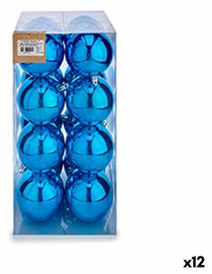 Set of Christmas balls Blue Plastic 8 x 9 x 8 cm (12 Units)