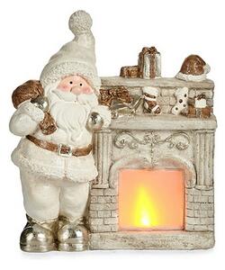 Decorative Figure Father Christmas LED Light 16 x 44 x 35 cm White Polyresin