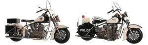 Decorative Figure DKD Home Decor 35 x 14 x 24 cm Black Motorbike White Vintage (2 Units)