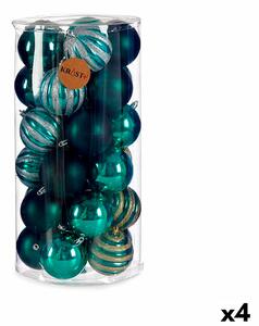 Set of Christmas balls Blue PVC 8 x 9 x 8 cm (4 Units)