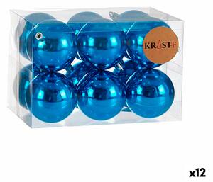 Set of Christmas balls Blue Plastic Ø 7 cm (12 Units)