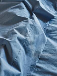 Cove Blue Washed Cotton Percale Flat Sheet | Single | Piglet in Bed