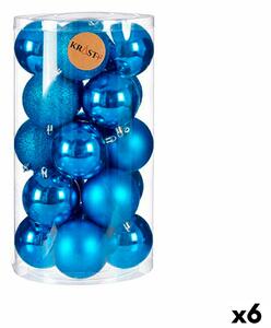 Set of Christmas balls Blue Plastic 8 x 9 x 8 cm (6 Units)