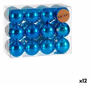 Set of Christmas balls Blue Plastic (12 Units)