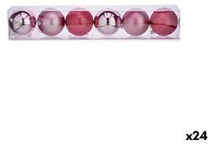 Set of Christmas balls Pink Plastic Ø 8 cm (24 Units)