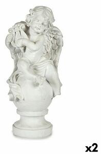 Decorative Figure Angel White 22 x 22 x 48 cm (2 Units)