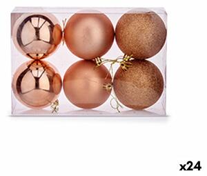 Set of Christmas balls Copper Plastic 8 x 9 x 8 cm (24 Units)