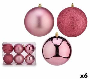 Set of Christmas balls Pink PVC Ø 12 cm (6 Units)