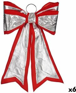 Lasso Christmas bauble 40 x 60 cm Red Silver PVC (6 Units)