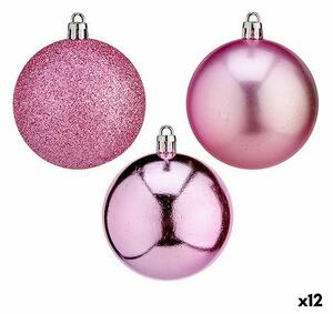 Set of Christmas balls Pink PVC Ø 7 cm (12 Units)