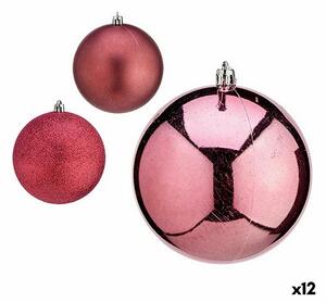 Set of Christmas balls Pink Plastic 10 x 11 x 10 cm (12 Units)