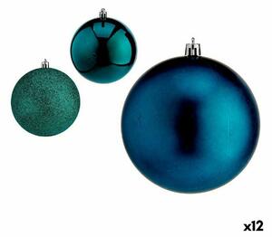 Set of Christmas balls Blue Plastic 10 x 11 x 10 cm (12 Units)