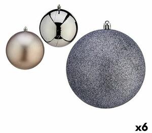 Set of Christmas balls Silver Plastic 12 x 13 x 12 cm (6 Units)