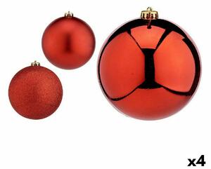 Set of Christmas balls Red Plastic 15 x 16 x 15 cm (4 Units)