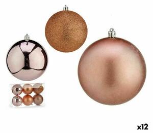 Set of Christmas balls Pink Plastic 10 x 11 x 10 cm (12 Units)