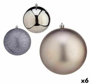 Set of Christmas balls Silver Plastic Ø 12 cm (6 Units)