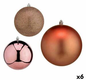 Set of Christmas balls Copper Plastic 12 x 13 x 12 cm (6 Units)