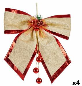 Lasso Christmas bauble Red Golden Plastic 53 x 50 x 9 cm (4 Units)