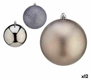 Set of Christmas balls Silver Plastic 10 x 11 x 10 cm (12 Units)