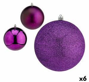 Set of Christmas balls Purple Plastic Ø 12 cm (6 Units)