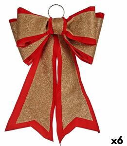 Lasso Christmas bauble 40 x 60 cm Red Golden PVC (6 Units)