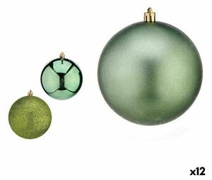 Set of Christmas balls Green Plastic 10 x 11 x 10 cm (12 Units)