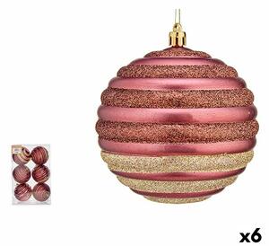 Set of Christmas balls Circles Pink Plastic 10 x 11 x 10 cm (6 Units)