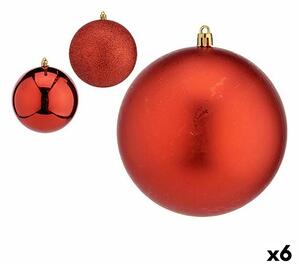 Set of Christmas balls Red Plastic 12 x 13 x 12 cm (6 Units)