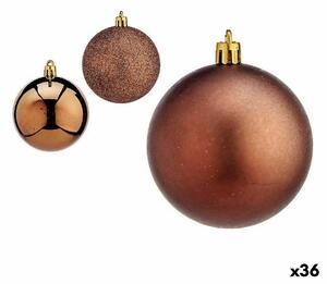 Set of Christmas balls Brown Plastic Ø 7 cm (36 Units)