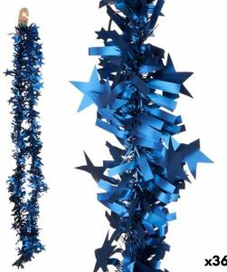 Christmas garland Tinsel Stars Blue 9 x 9 x 200 cm (36 Units)