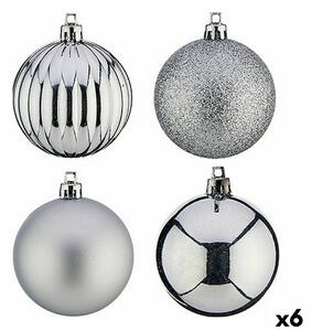 Set of Christmas balls Silver Plastic 6 x 7 x 6 cm (6 Units)