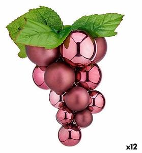 Christmas Bauble Grapes Medium Pink Plastic 18 x 18 x 28 cm (12 Units)