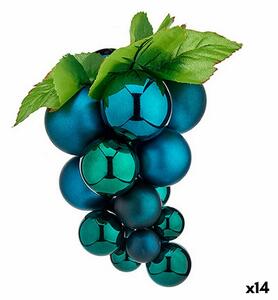 Christmas Bauble Grapes Mini Blue Plastic 15 x 15 x 20 cm (14 Units)