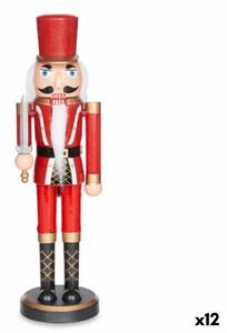 Decorative Figure Nutcracker Black Red Plastic 7,5 x 28 x 7,5 cm (12 Units)