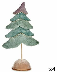 Christmas Tree Velvet Turquoise 16 x 55 x 29 cm (4 Units)