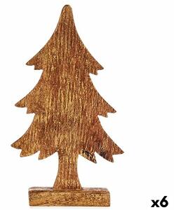 Decorative Figure Christmas Tree Golden Wood 5 x 31 x 15,5 cm (6 Units)