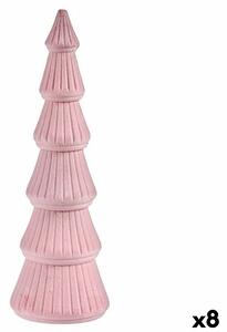 Christmas Tree Velvet Pink Wood 12 x 34,5 x 12 cm (8 Units)