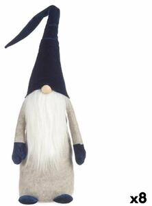 Decorative Figure Gnome Blue White Grey Polyester Wood Sand 20 x 100 x 25 cm (8 Units)