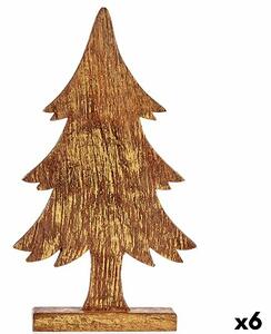 Decorative Figure Christmas Tree Golden Wood 5 x 39 x 22 cm (6 Units)