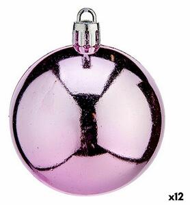 Set of Christmas balls Pink Plastic 6 x 7 x 6 cm (12 Units)