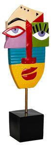 Decorative Figure Romimex Multicolour Face 20 x 53 x 11 cm art deco