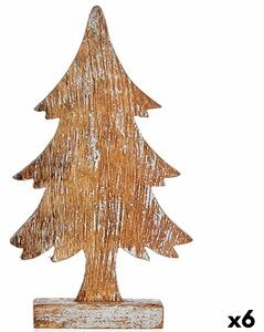 Decorative Figure Christmas Tree Silver Wood 5 x 31 x 15 cm (6 Units)