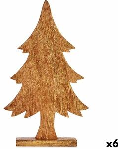 Decorative Figure Christmas Tree Golden Wood 5,1 x 49,5 x 25,5 cm (6 Units)