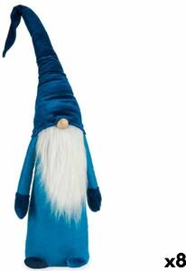 Decorative Figure Gnome Blue White Silver Polyester Wood Sand 20 x 100 x 25 cm (8 Units)