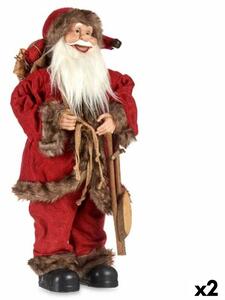 Father Christmas White Brown Red Wood Plastic 24 x 62 x 33,5 cm (2 Units)