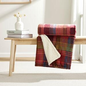Check Sherpa Throw Blanket, 130cm x 180cm