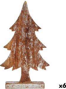 Decorative Figure Christmas Tree Silver Wood 5 x 39 x 21 cm (6 Units)