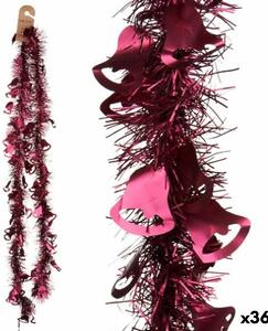 Christmas garland Tinsel Hoods Fuchsia Plastic 12 x 12 x 200 cm (36 Units)