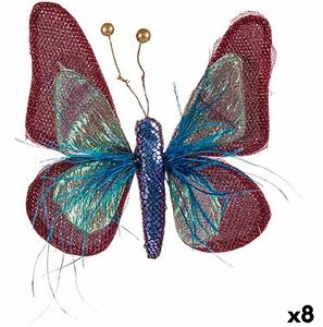 Decorative Figure Butterfly Blue Pink 14 x 3 x 18 cm (8 Units)